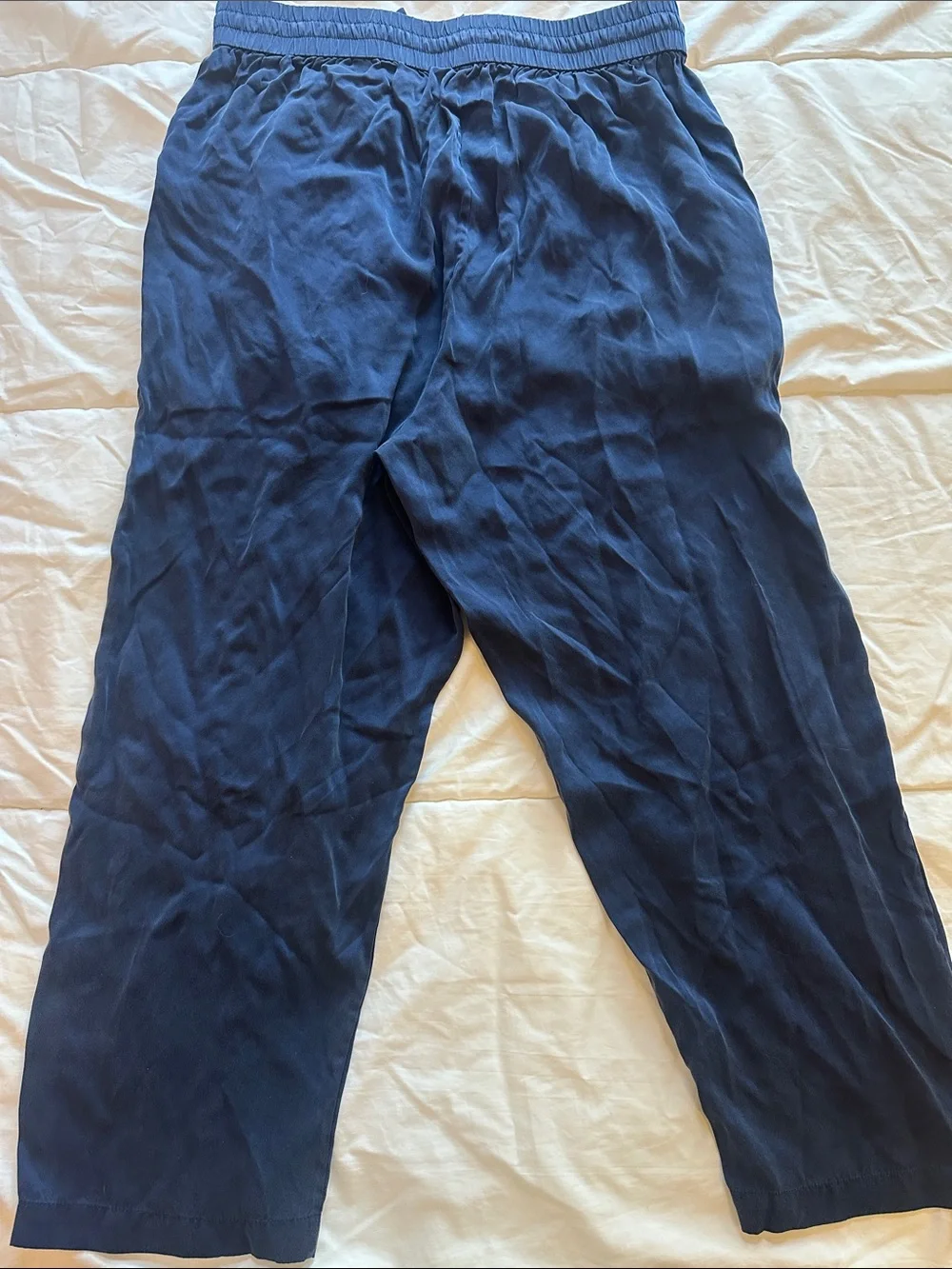 Lahgo Lunya Navy Blue Men's Henley Top  Silk Pajamas Set